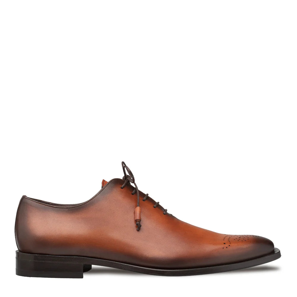 Mezlan Cupula 20933 Tan Patina  Leather Whole-Cut Oxford