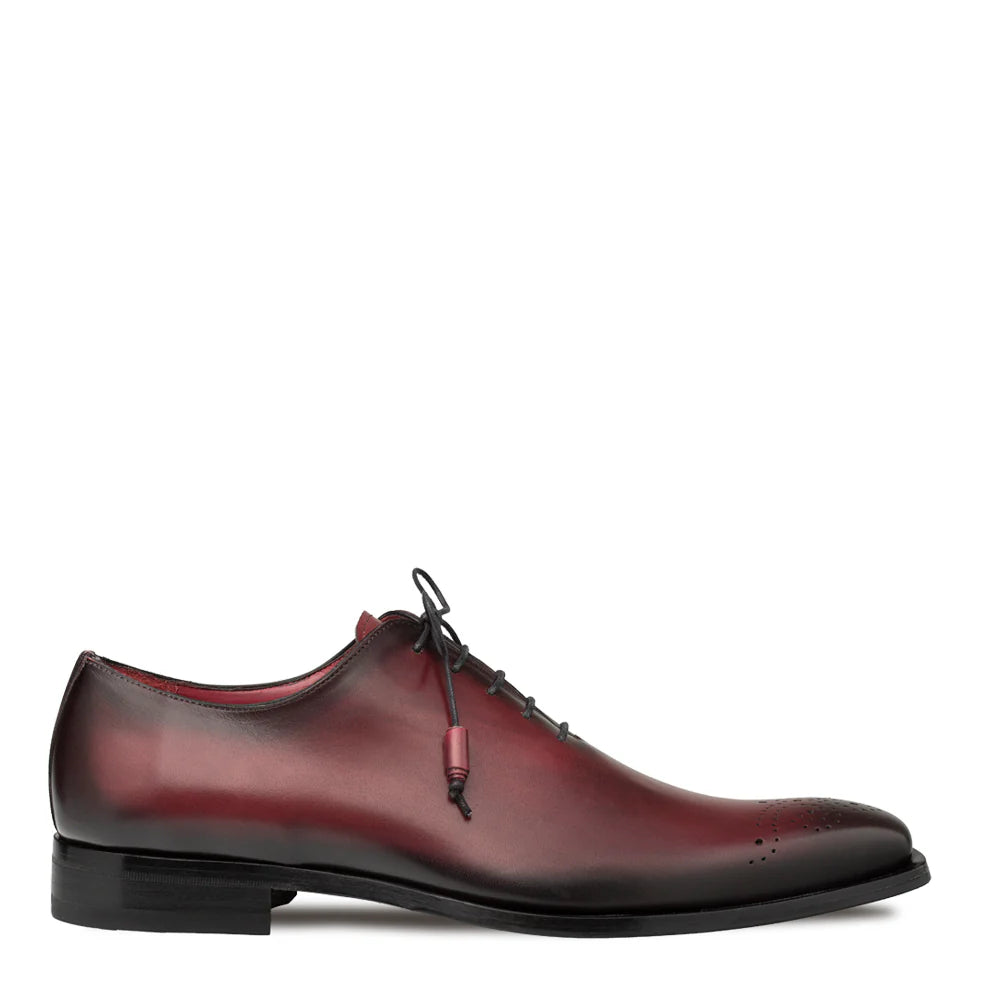 Mezlan Cupula 20933 Burgundy Patina Leather Whole-Cut Oxfords