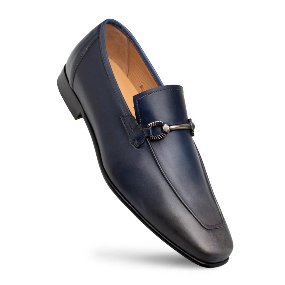 Mezlan Brunello 21100 Pearl Grey/Navy Bit Loafers