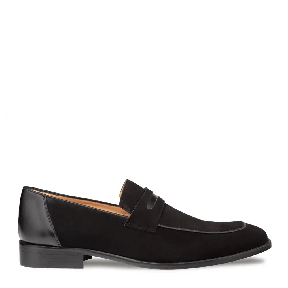 Mezlan Galeno 21247 Black Genuine Leather Suede Penny Loafers