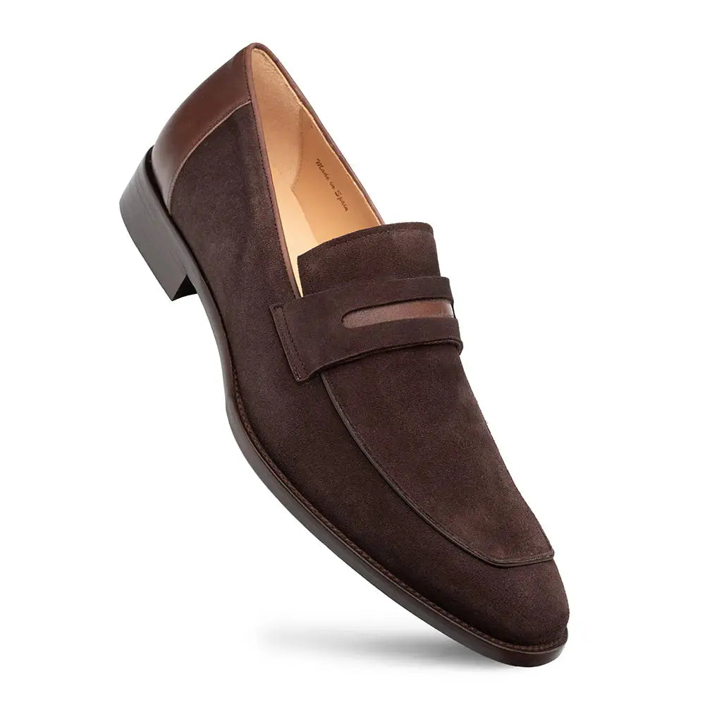 Mezlan Galeno 21247 Brown Genuine Leather Suede Penny Loafers