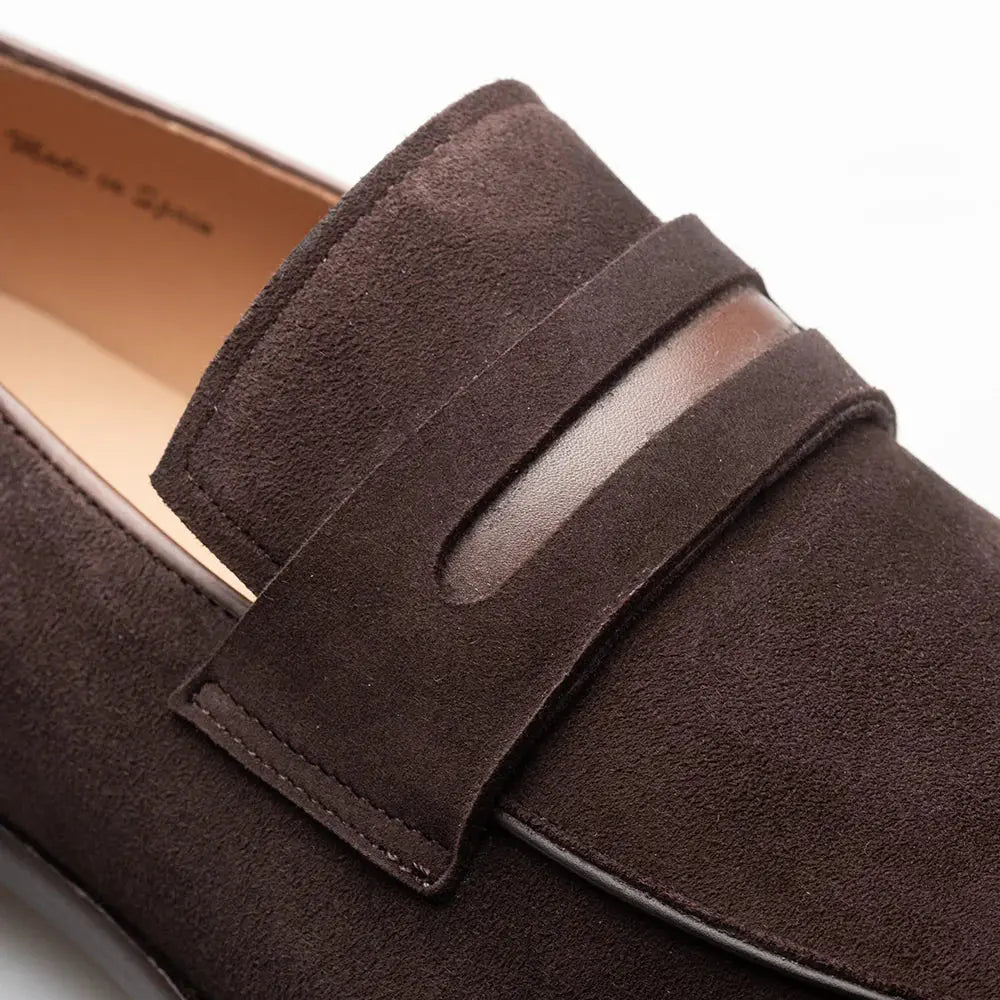 Mezlan Galeno 21247 Brown Genuine Leather Suede Penny Loafers
