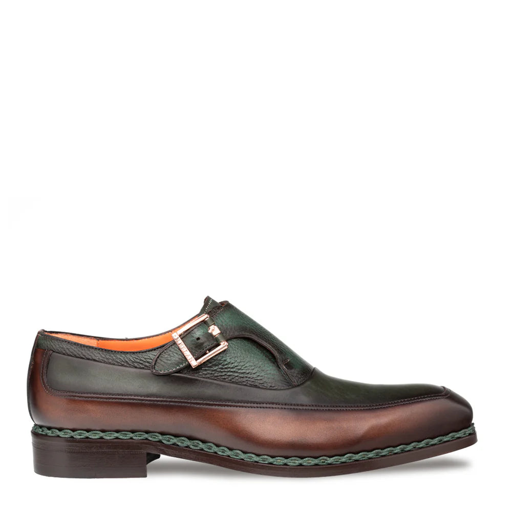 Mezlan Artesano 21261 Chocolate/Forest Two-Toned Monk Straps