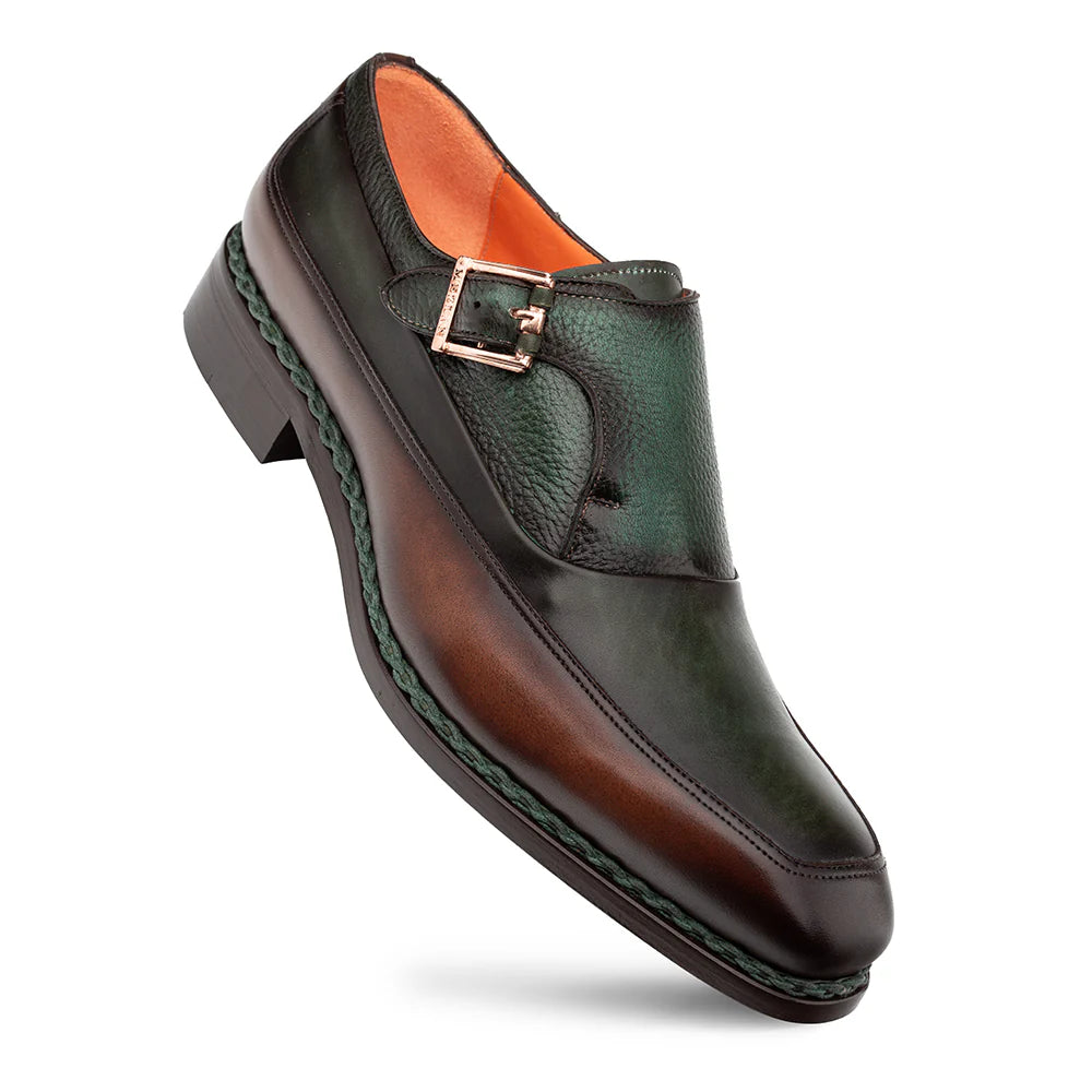 Mezlan Artesano 21261 Chocolate/Forest Two-Toned Monk Straps