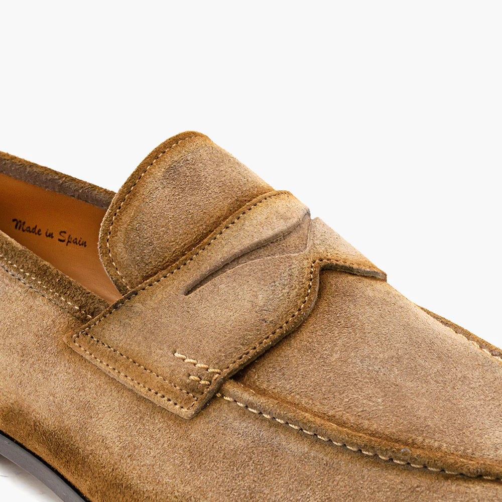 Mezlan Caro 21312 Taupe Suede Penny Loafers