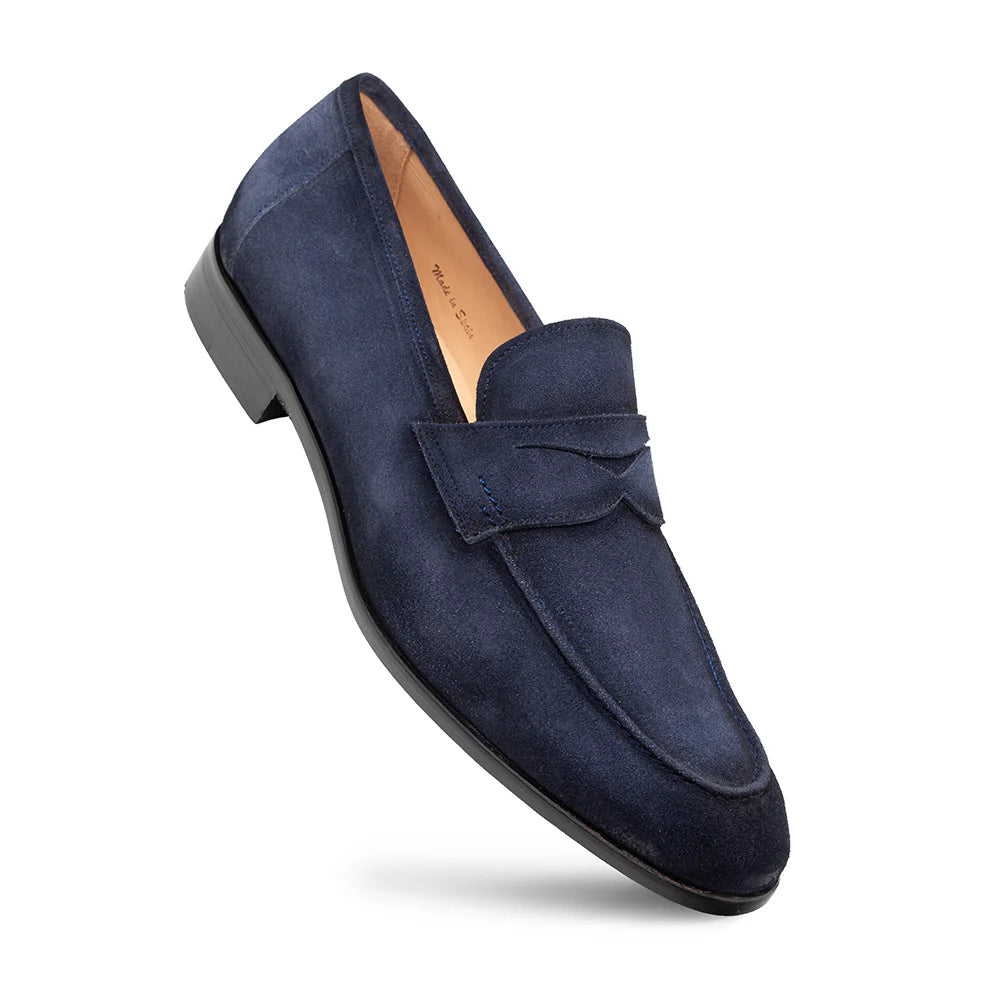 Mezlan Caro 21312 Navy Suede Penny Loafers