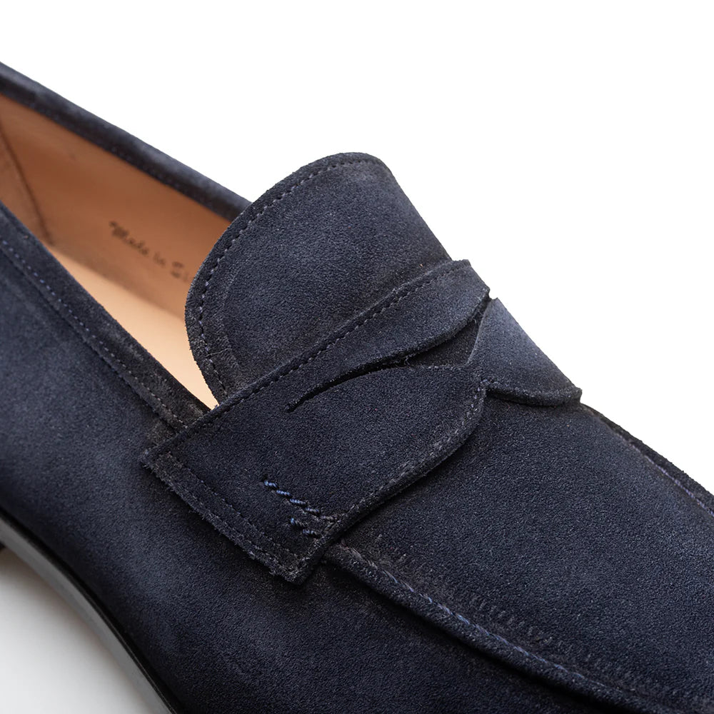 Mezlan Caro 21312 Navy Suede Penny Loafers