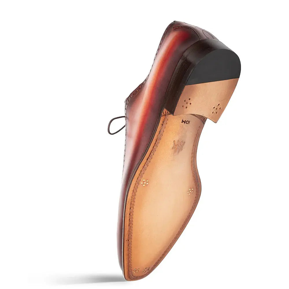 Mezlan Gasset 21341 Cognac Rust Genuine Wing Tip Oxfords