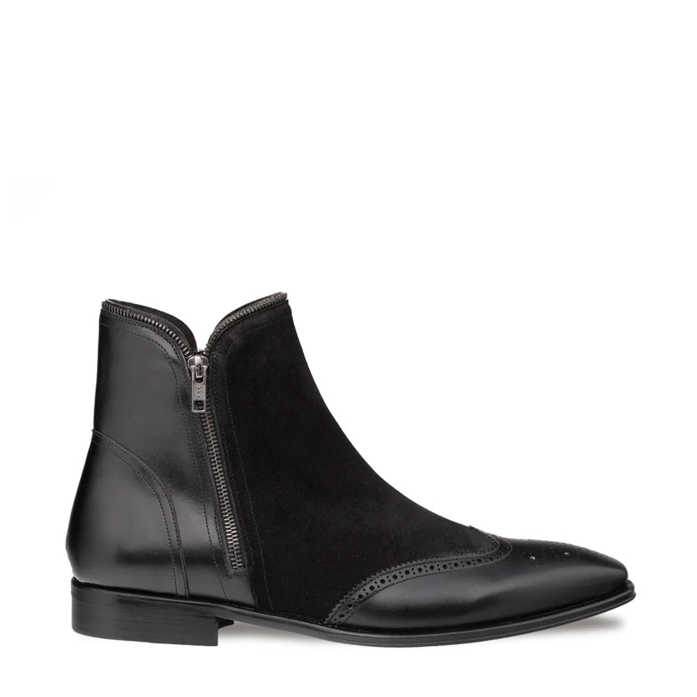 Mezlan Camiller 21343 Black Calf/Suede Zip Boots