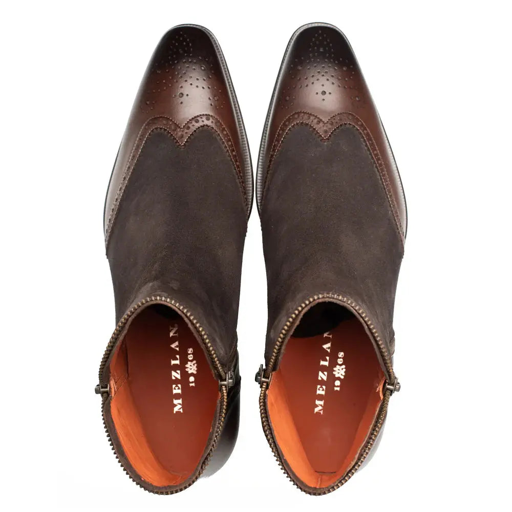 Mezlan Camiller 21343 Brown Calf/Suede Zip Boots