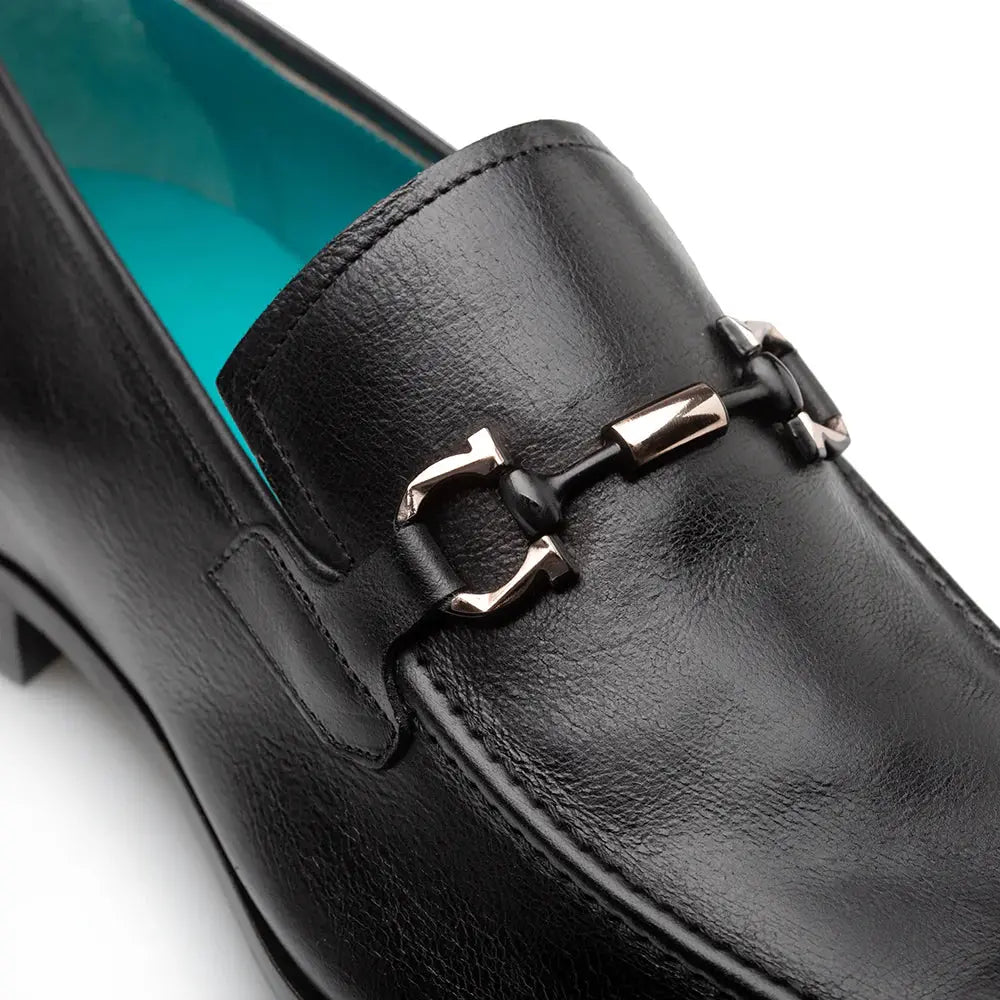 Mezlan Rios 21505 Black Genuine Leather Flex Ornament Loafers