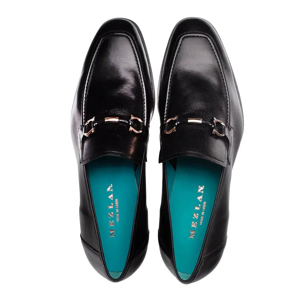 Mezlan Rios 21505 Black Genuine Leather Flex Ornament Loafers