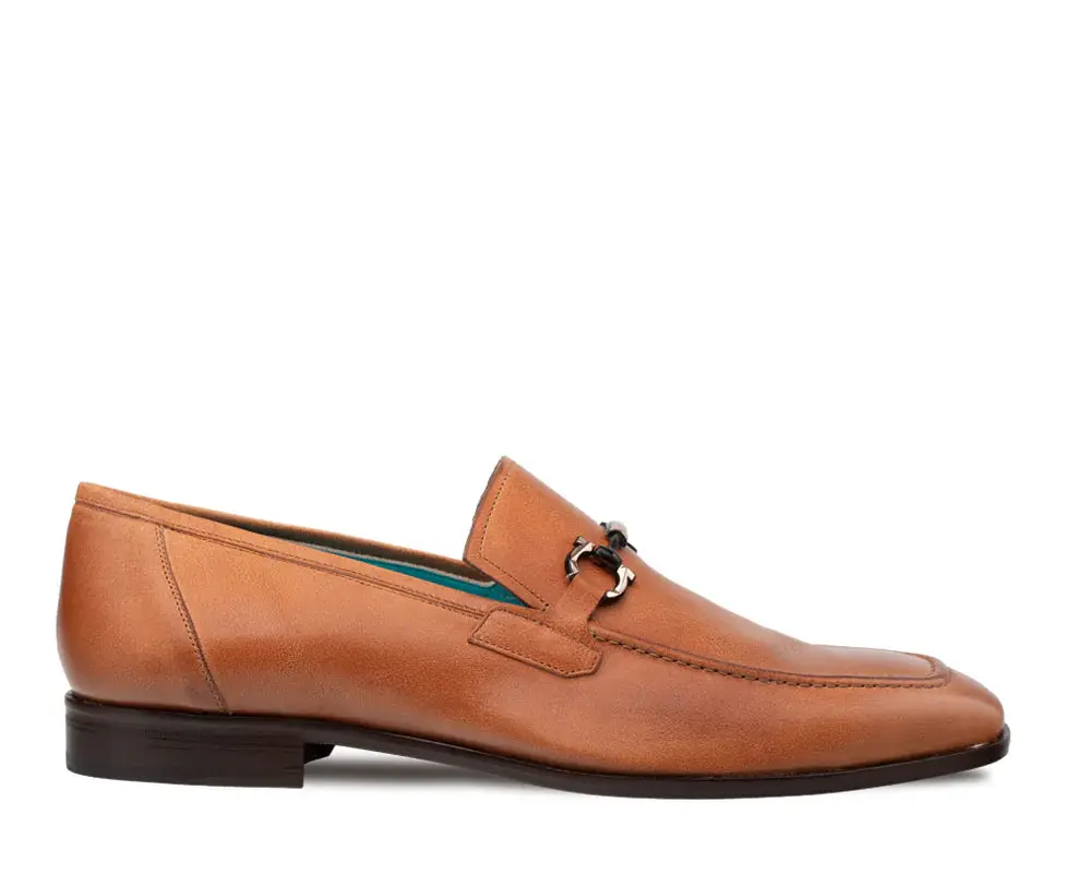 Mezlan Rios 21505 Cognac Genuine Leather Flex Ornament Loafers
