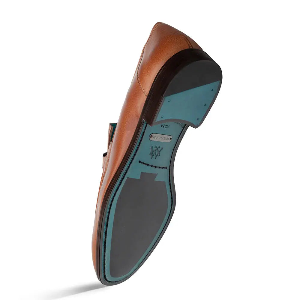 Mezlan Rios 21505 Cognac Genuine Leather Flex Ornament Loafers