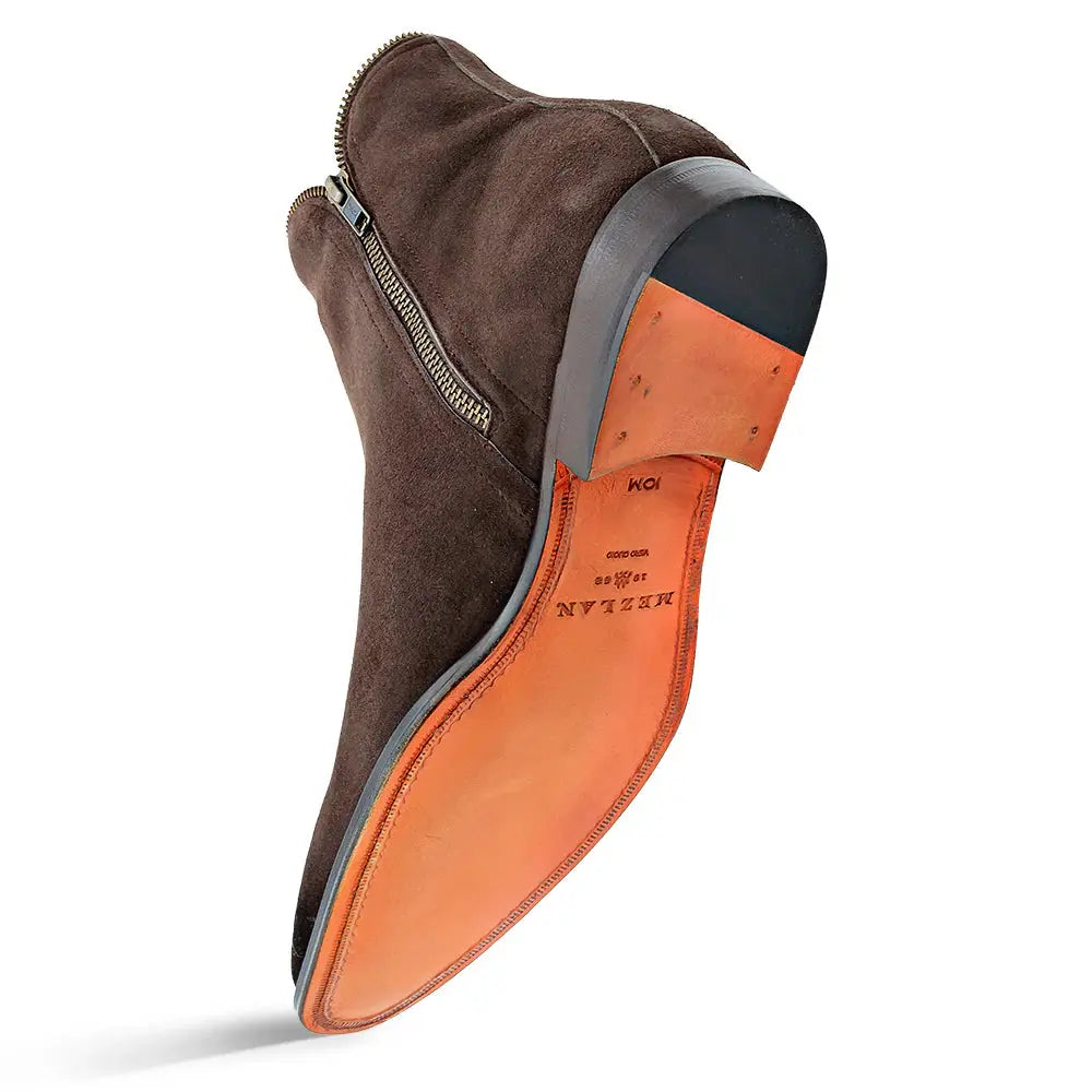 Mezlan Moretti 21686 Brown Genuine Leather Suede Zip Boots