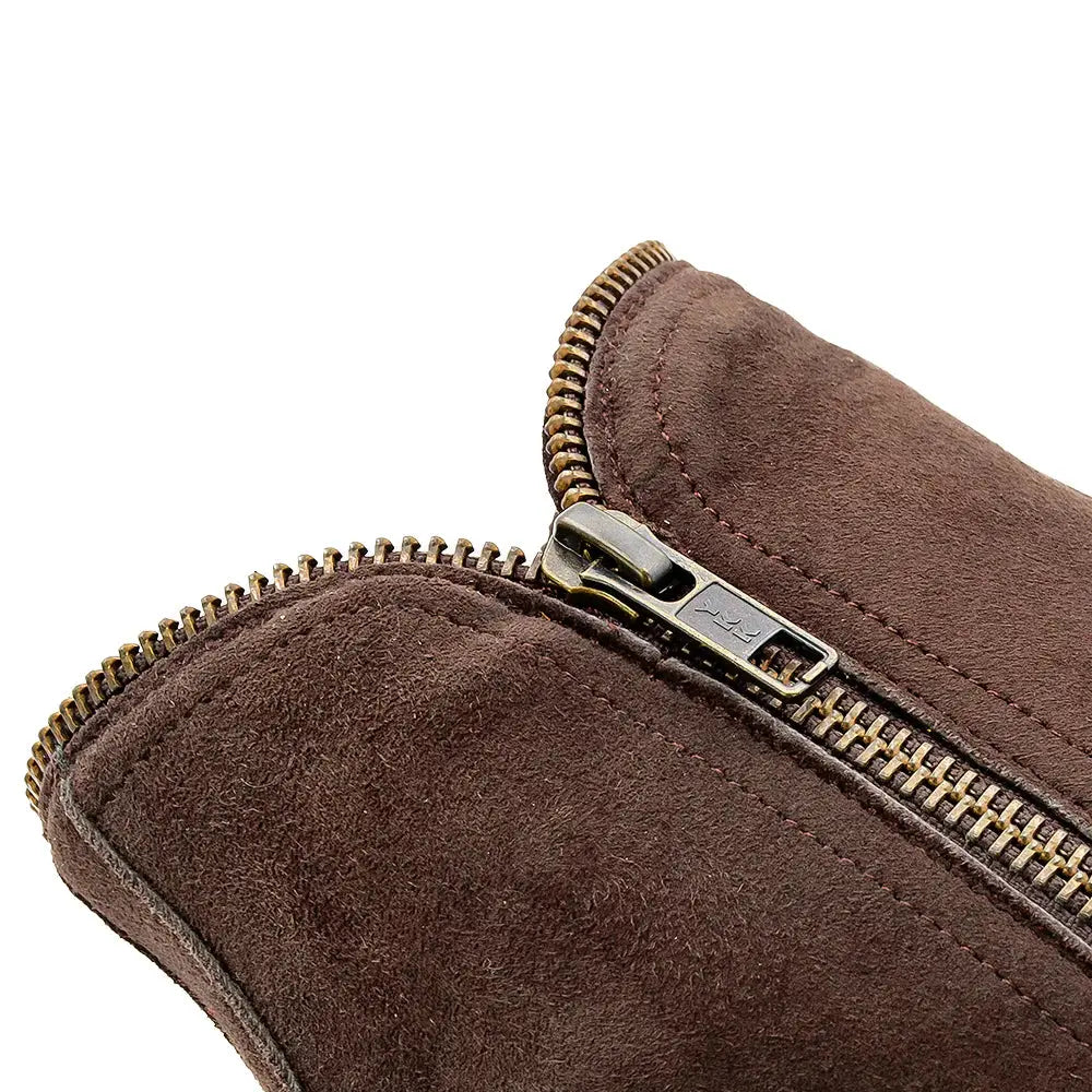 Mezlan Moretti 21686 Brown Genuine Leather Suede Zip Boots