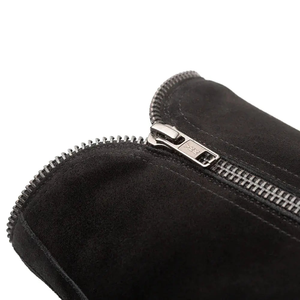 Mezlan Moretti 21686 Black Genuine Leather Suede Zip Boots