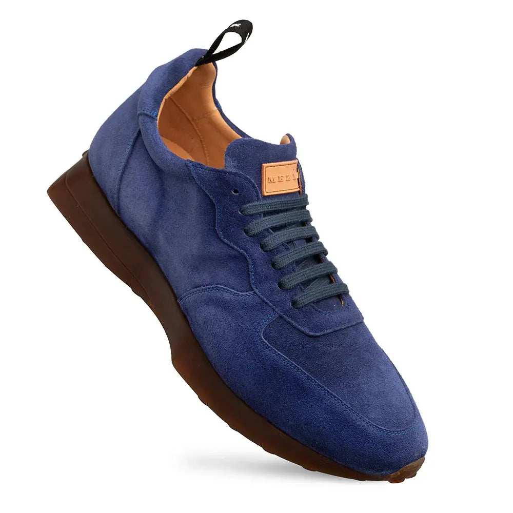 Mezlan Carlucci 21732 Blue Genuine Leather Suede Sneakers
