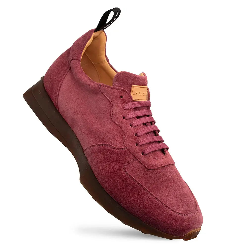 Mezlan Carlucci 21732 Wine Genuine Leather Suede Sneakers