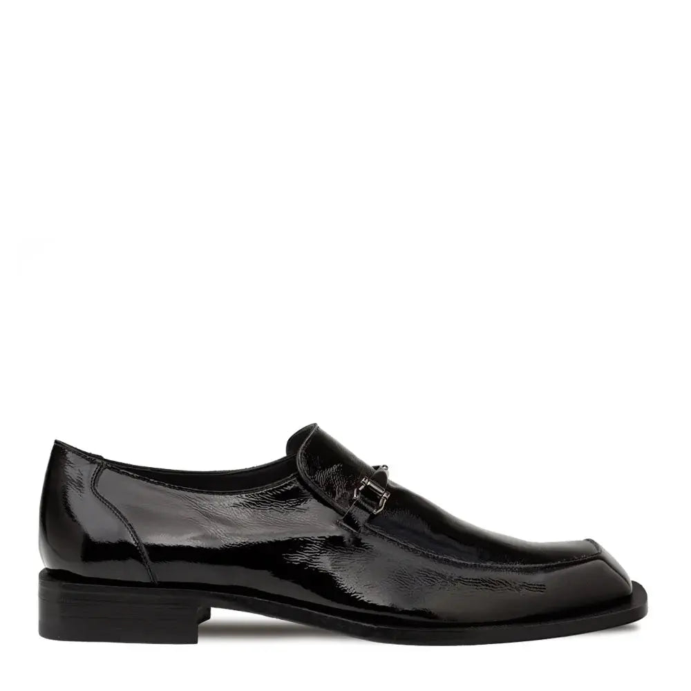 Mezlan Accola 21738 Black Genuine Leather Textured Slip On Loafers