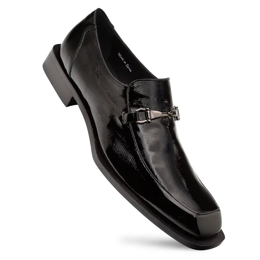 Mezlan Accola 21738 Black Genuine Leather Textured Slip On Loafers