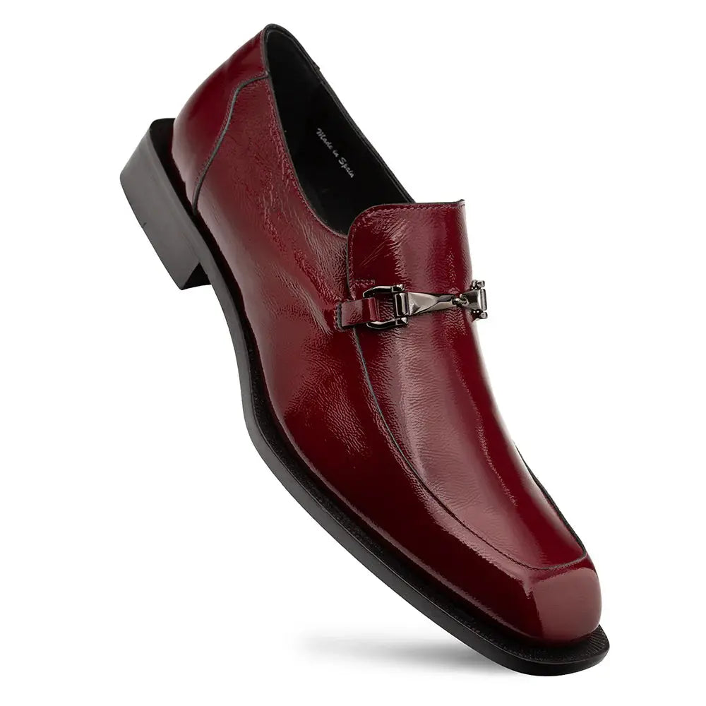 Mezlan Accola 21738 Burgundy Genuine Leather Textured Slip On Loafers