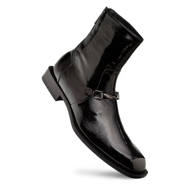 Mezlan Buscemi 21739 Black Genuine Leather Hi-Shine Ornament Boots