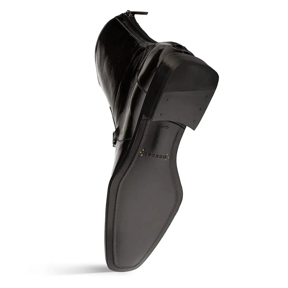 Mezlan Buscemi 21739 Black Genuine Leather Hi-Shine Ornament Boots