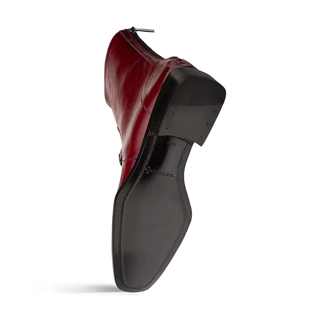 Mezlan Buscemi 21739 Burgundy Genuine Leather Hi-Shine Ornament Boots