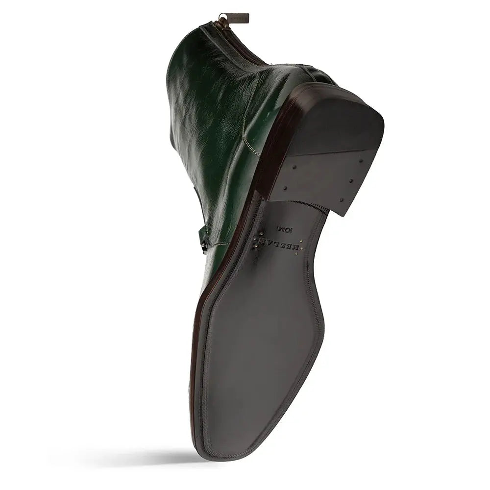 Mezlan Buscemi 21739 Green Genuine Leather Hi-Shine Ornament Boots