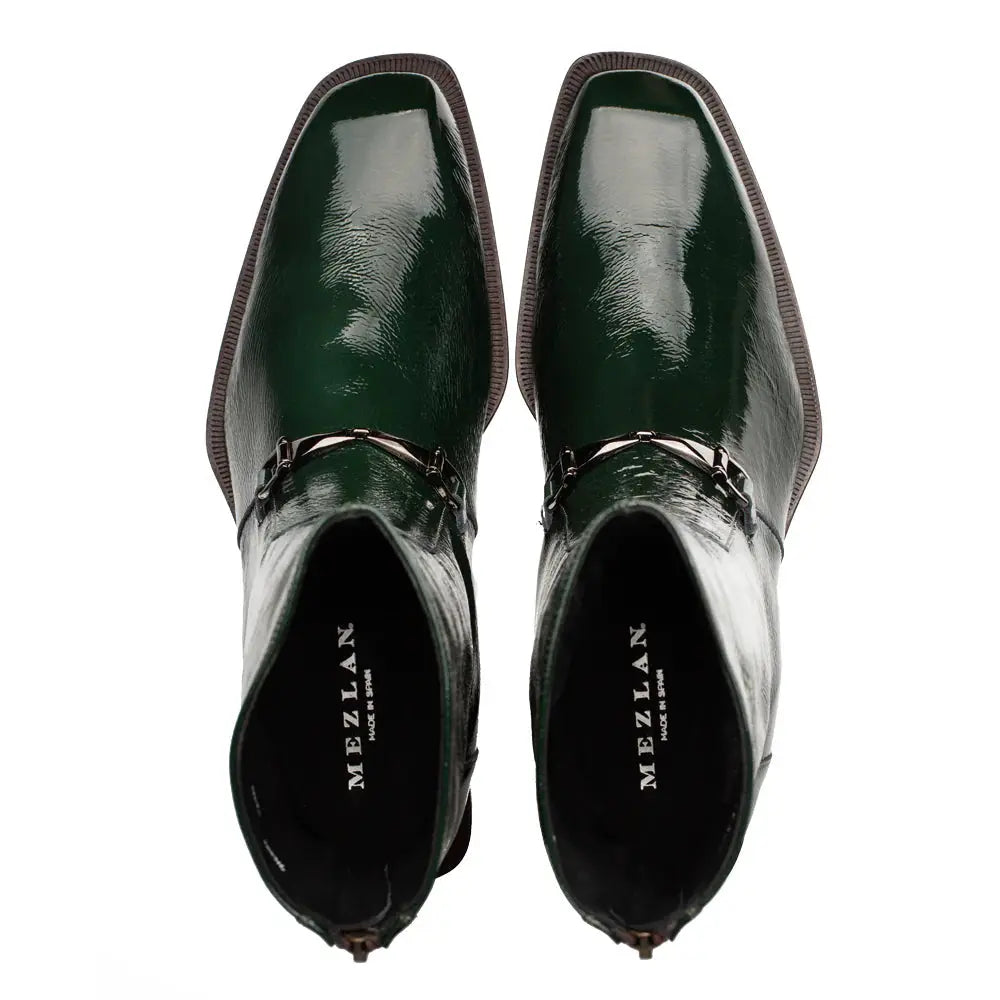Mezlan Buscemi 21739 Green Genuine Leather Hi-Shine Ornament Boots