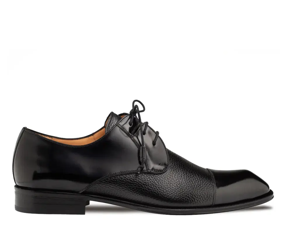 Mezlan Capello 21744 Black Genuine Leather Hi-Shine/Calf Oxfords