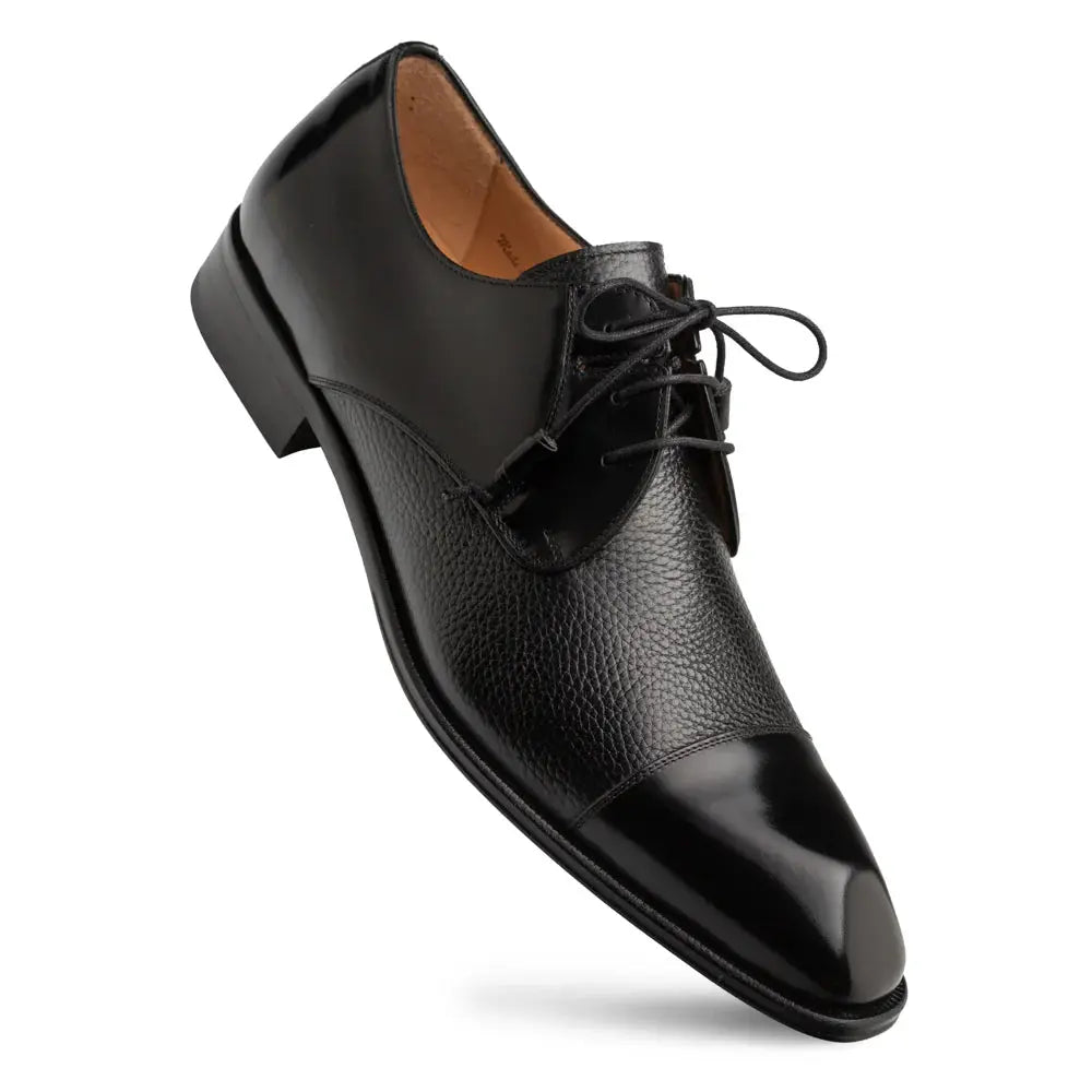 Mezlan Capello 21744 Black Genuine Leather Hi-Shine/Calf Oxfords