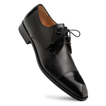 Mezlan Capello 21744 Black Genuine Leather Hi-Shine/Calf Oxfords