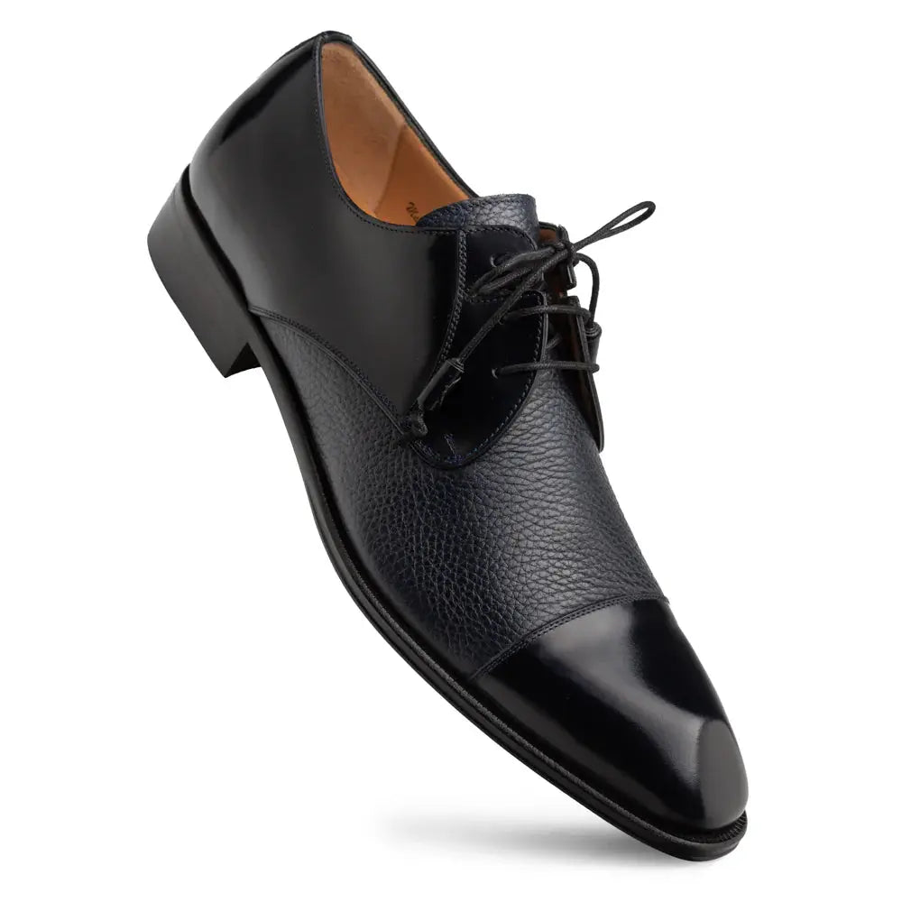 Mezlan Capello 21744 Blue Genuine Leather Hi-Shine/Calf Oxfords