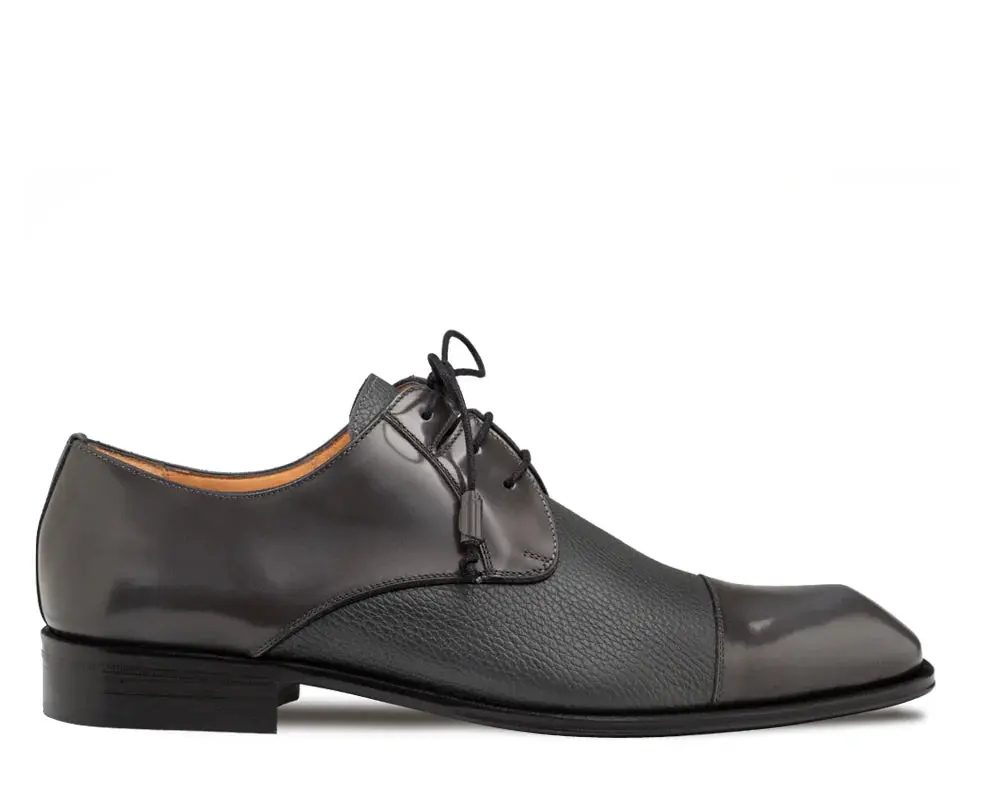 Mezlan Capello 21744 Grey Genuine Leather Hi-Shine/Calf Oxfords