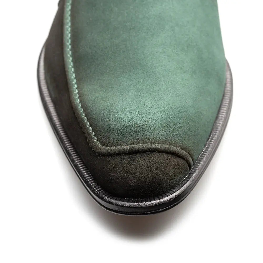 Mezlan Diesel 21745 Forest Green Genuine Leather Suede Monk Strap Shoes