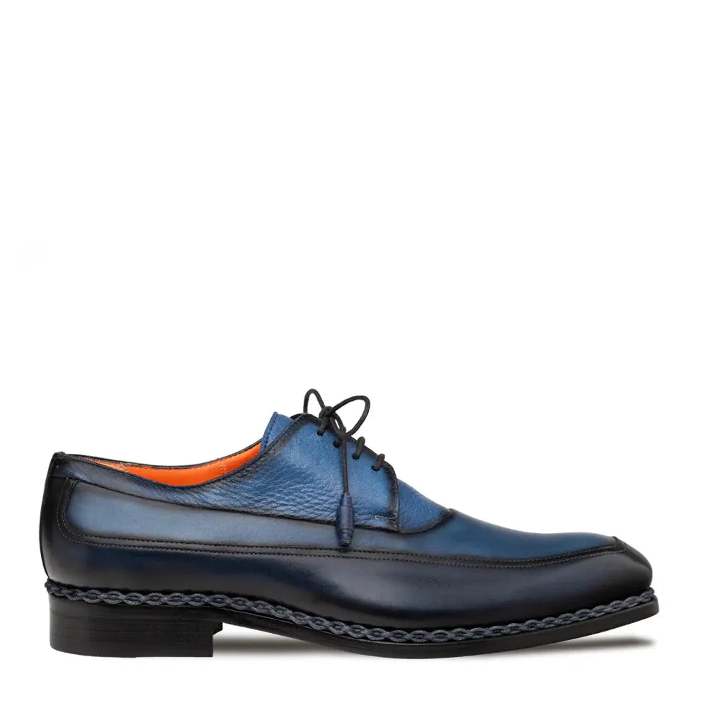 Mezlan Bowery 21746 Navy Multi Genuine Calf/Deer Oxfords
