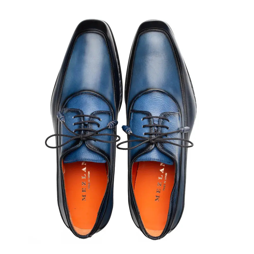 Mezlan Bowery 21746 Navy Multi Genuine Calf/Deer Oxfords