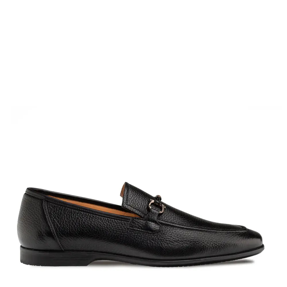 Mezlan Marinelli 21749 Black Genuine Deerskin Ornament Slip On Loafers