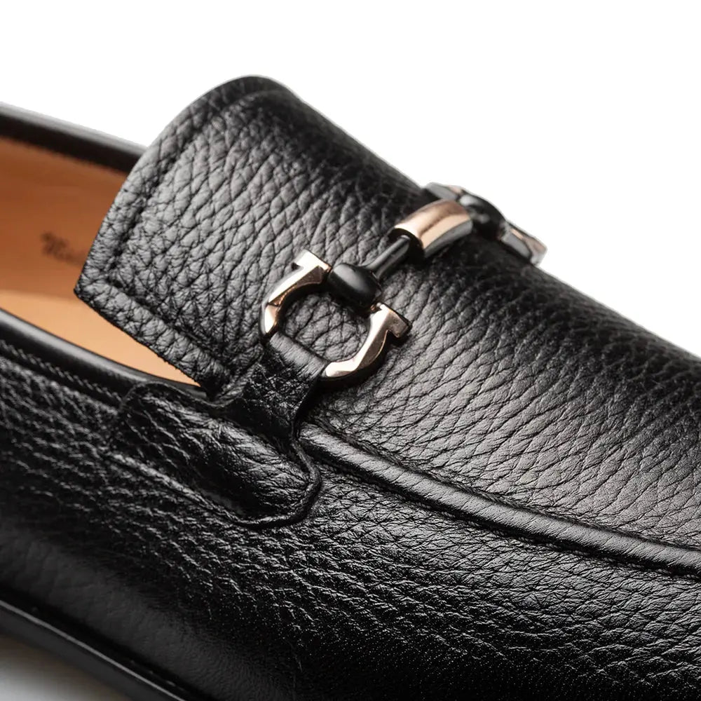 Mezlan Marinelli 21749 Black Genuine Deerskin Ornament Slip On Loafers