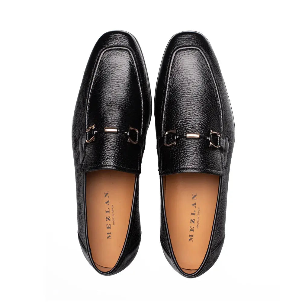 Mezlan Marinelli 21749 Black Genuine Deerskin Ornament Slip On Loafers