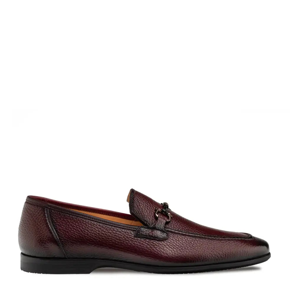 Mezlan Marinelli 21749 Burgundy Genuine Deerskin Ornament Slip On Loafers