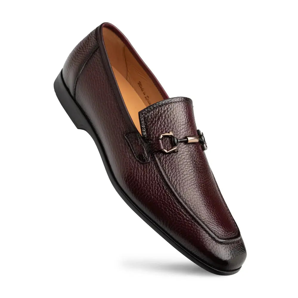 Mezlan Marinelli 21749 Burgundy Genuine Deerskin Ornament Slip On Loafers