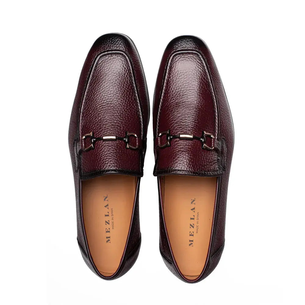 Mezlan Marinelli 21749 Burgundy Genuine Deerskin Ornament Slip On Loafers