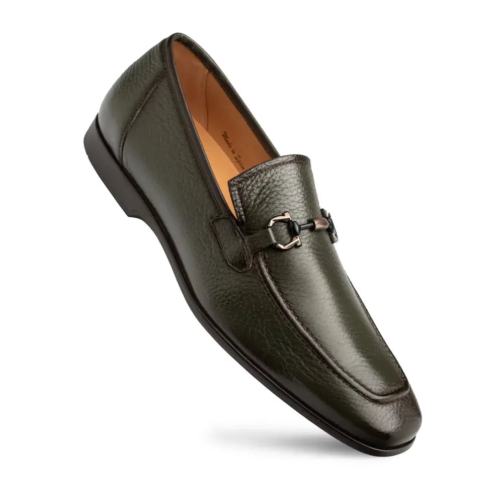 Mezlan Marinelli 21749 Olive Genuine Deerskin Ornament Slip On Loafers