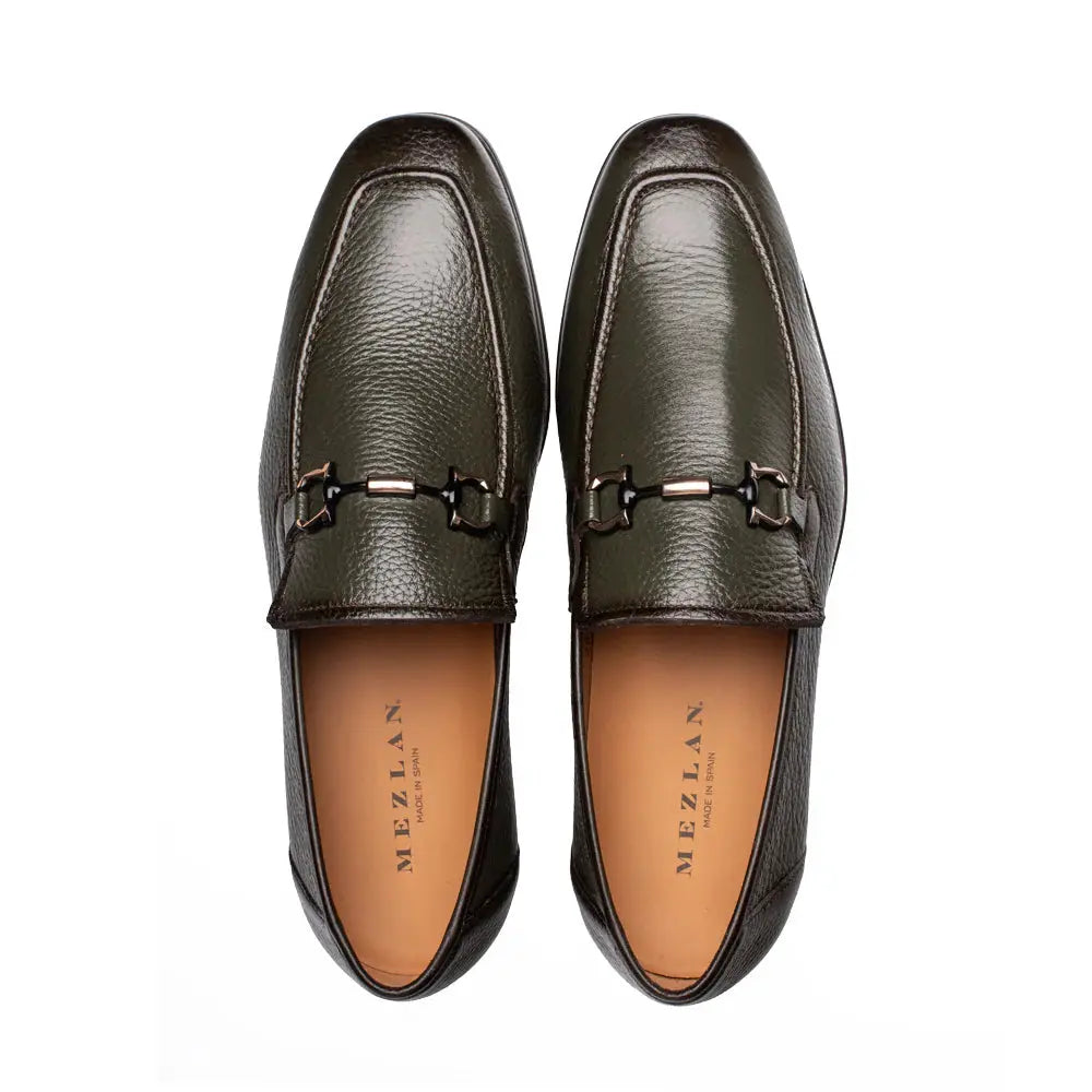 Mezlan Marinelli 21749 Olive Genuine Deerskin Ornament Slip On Loafers