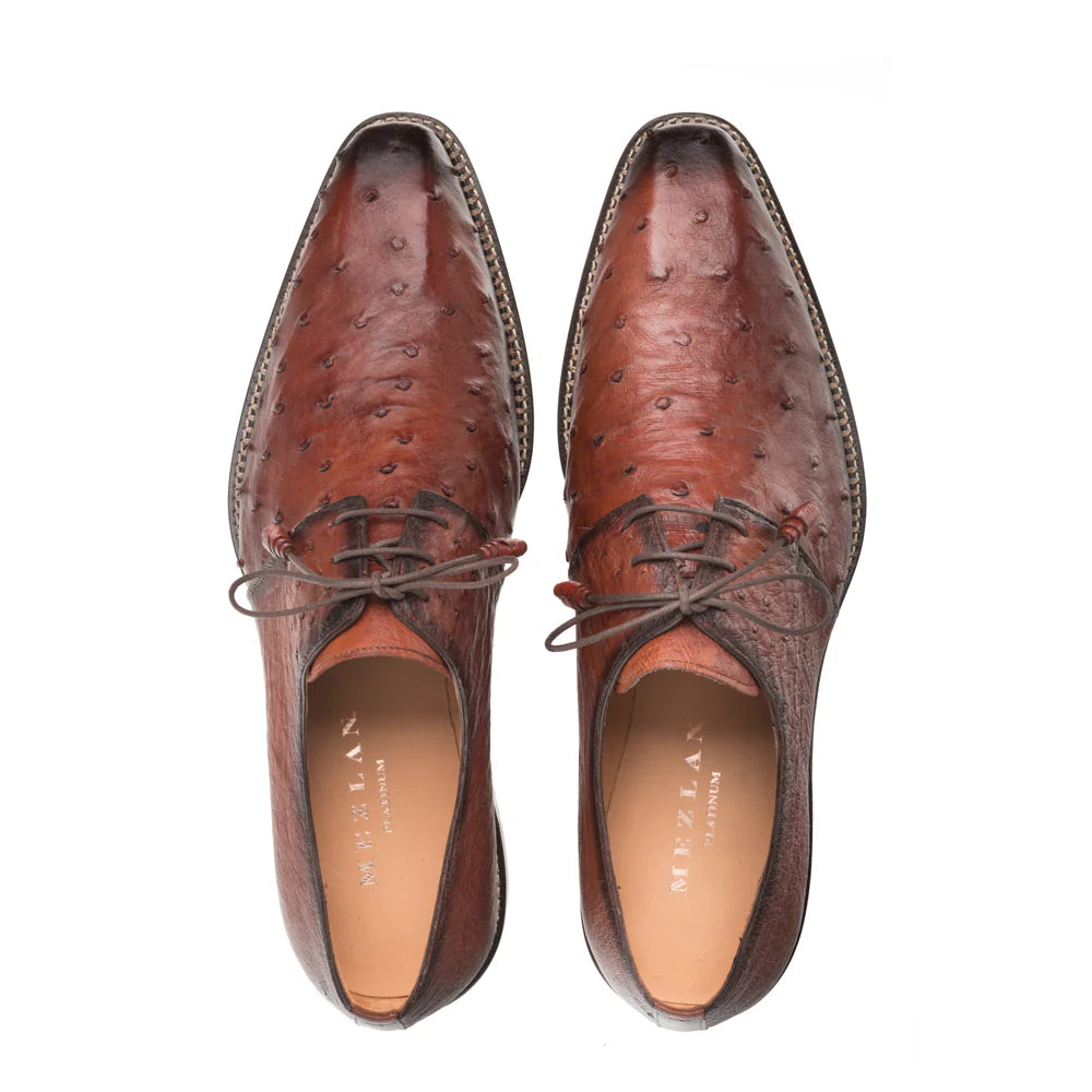 Mezlan Tillson 4732-S Brandy Ostrich Derby Oxfords