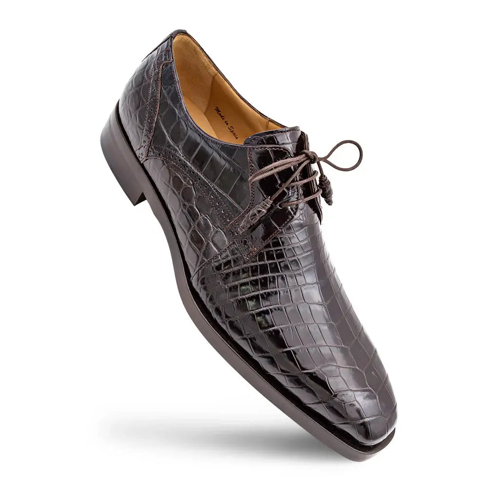 Mezlan Dandy EX4967-J Brown Genuine Alligator Lace Up Oxfords