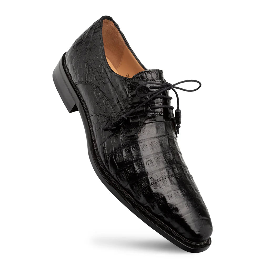 Mezlan Giovane 50032-F Black Crocodile Derby Oxfords